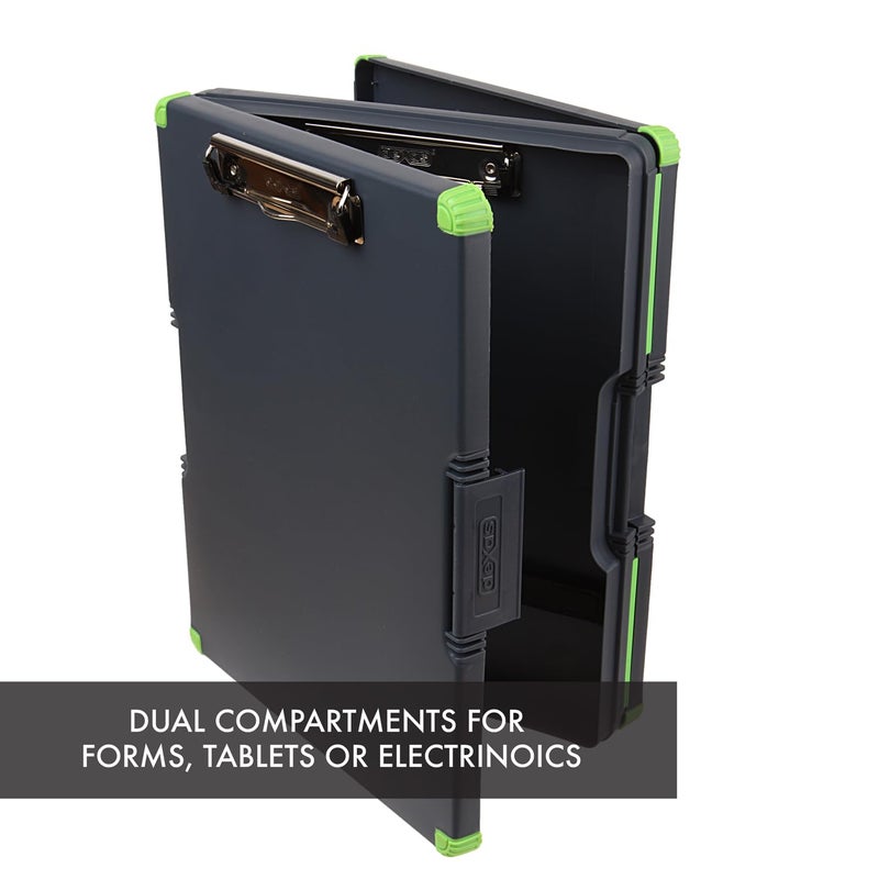Dexas Duo Clipcase, Double Sided Clipboard Design, Portable Clipboards 13â€x10â€ Gray/Green, Combine Style and Functionality Office Supplies for Nursing, School, Work, Trades, Home Office - Image 4